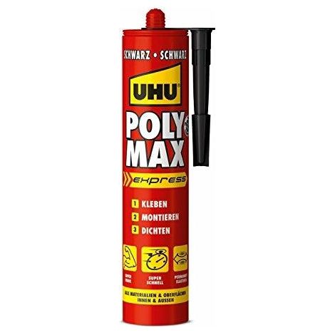 Uhu Poly Max Express pegamento universal negro 425 g impermeable