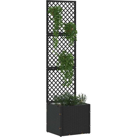 Maison Exclusive - Jardín enrejado macetero Negro 35 x 30 x 135 c (1/5)