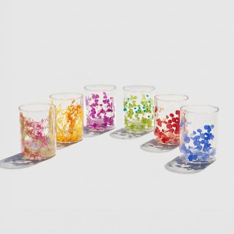 Set 6 bicchieri in vetro decorati Flovers (1/5)