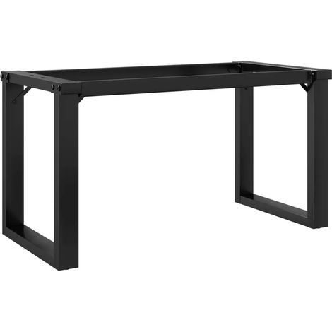 Pied de table basse cadre en O 70 x 30 x 43 cm robuste et stable style industriel en acier noir