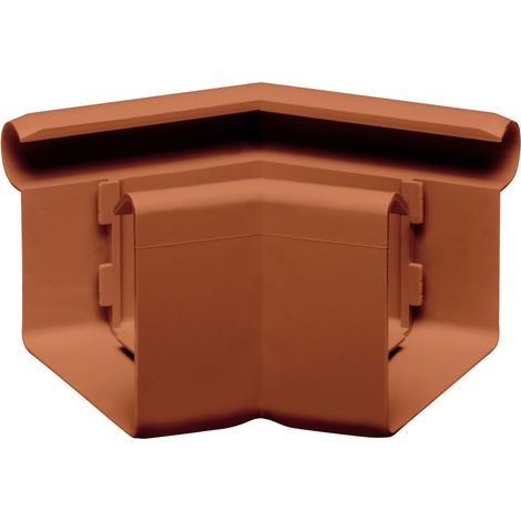 INEFA Rinnenwinkel 135 Grad kastenförmig Außenwinkel, PVC Wulst außen, Verbindungsstück Dachrinnenzubehör, Made in Germany - NW68 / 68mm Braun