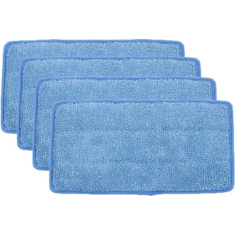 Microfibre Mop Heads, Pack of 6 Reusable Washable Mop Refills with Quick Fix Tape, for Floor Cleaning 11.8 x 5.9 Inches (BLUE) (1/5)
