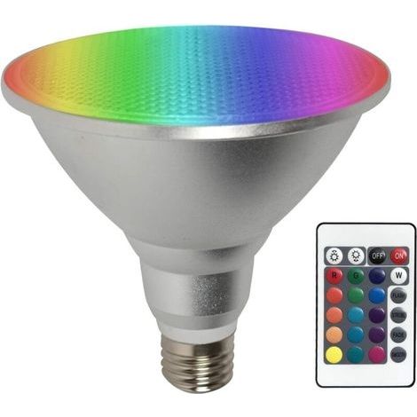 Par38 Ampoule Led Couleur Changement Dimmable 30W E27 Télécommande + RGB Couleurs,Lampe étanche intérieure/extérieure pour la maison Halloween Décoration de fête de Noël (1/4)