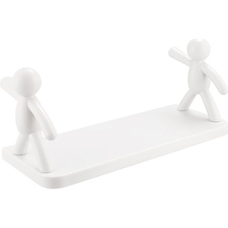 Estantería minimalista de estilo japonés para baño, montada en la pared, con forma de silueta humana, estante de almacenamiento creativo sin perforaciones para especiero de cocina - Crezuo