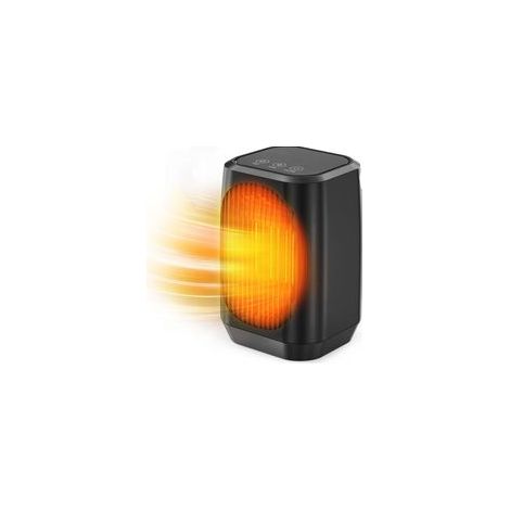 Chauffage électrique Portable Oscillant à 70°,Petit Radiateur en Céramique PTC 1200W Avec 3 Modes,Mini Ventilateur de Chauffage/Refroidisseur pour Bureau,Chambre à Coucher, Intérieur (noir)