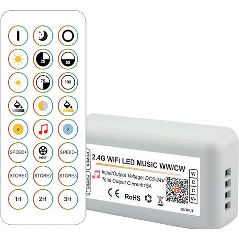 Controller LED CCT RF Tuya Wifi 2.4G (tonalità di luce regolabile) [HLP-YS-WIFI-RF24-02]