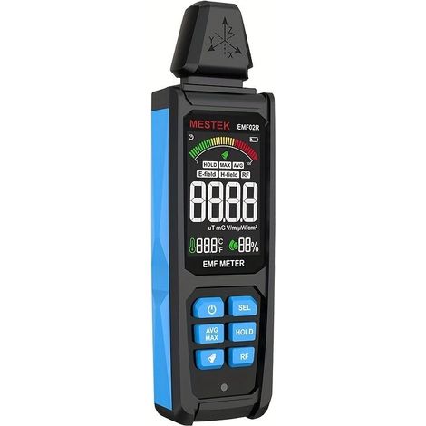 Détecteur EMF Tri-Axe Testeur de Champ Électromagnétique RF 30MHz–8GHz Rechargeable pour Analyse RF et Mesure d’Exposition (1/5)