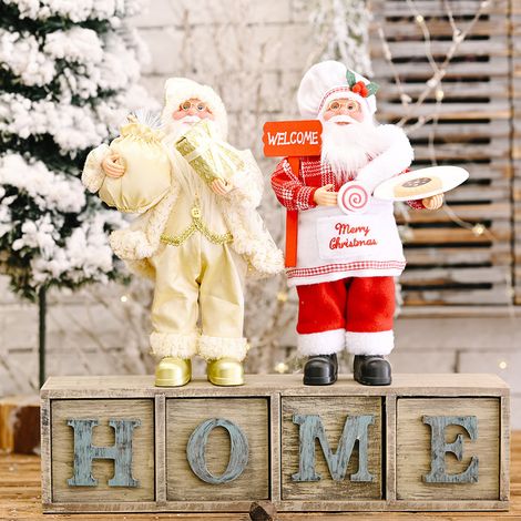 Weihnachtsmann-Dekoration für den Schreibtisch, lebensechte Weihnachtsmann-Figur, Heimdekoration für Zuhause und Büro (1/5)
