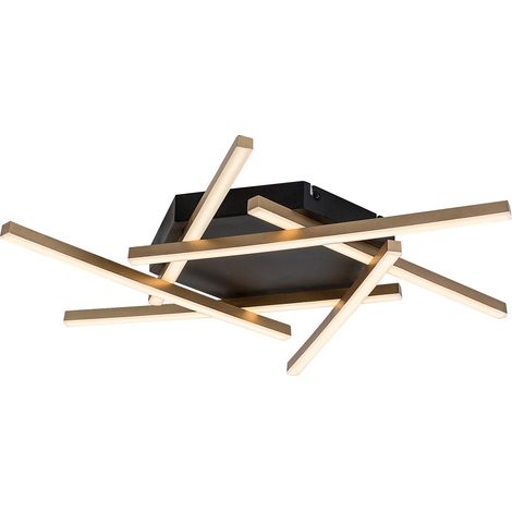 Plafoniera LED Rabalux Severine nero oro 40W 60cm esagonale (1/5)