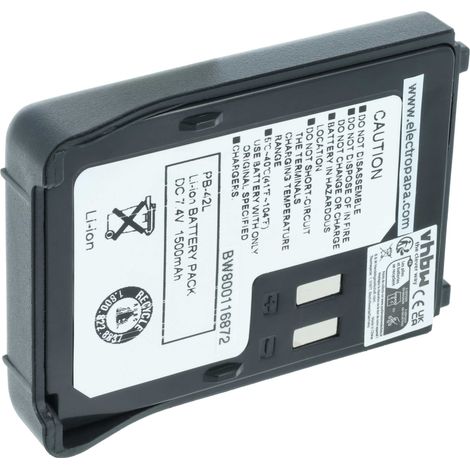 vhbw Akku kompatibel mit Kenwood TH-F6, TH-F6A, TH-F6E, TH-F7, TH-F7A, TH-F7E, TH-FTE Funkgerät, Walkie Talkie (1500mAh, 7,4V, Li-Ion)
