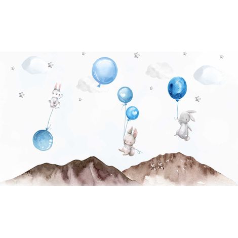 Tapis magnétique pour radiateurs, chauffages, lapins, ballons, bleu, 60x100 (1/3)