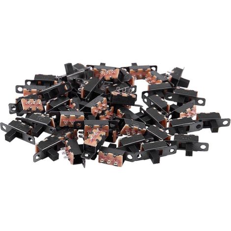 50 interrupteurs à glissière miniatures à 2 positions ON/ON 1P2T SPDT avec cosses à souder SS12F1-G3 (1/5)