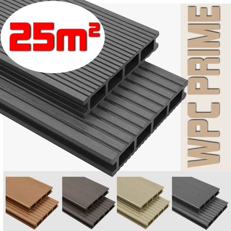 Listoni WPC 25m² per pavimentazione decking colore Grey listone 140x2200mm spessore 25mm (1/5)
