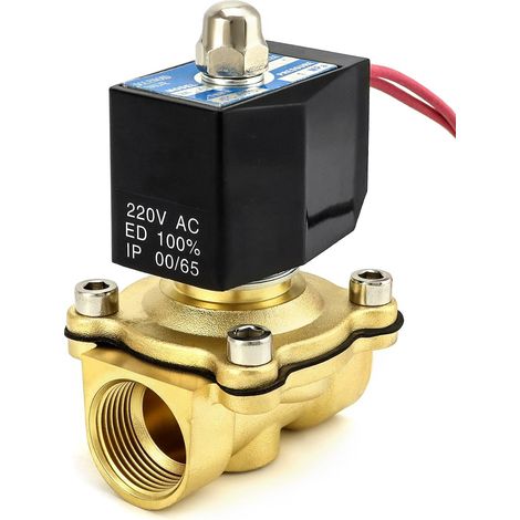 Electrovanne 220V, 3/4''G, laiton, pour gazole eau air, DN20 (1/5)