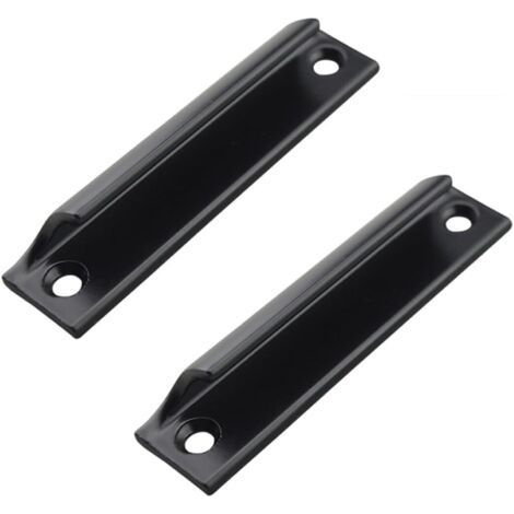 Stück Türgriffe aus Aluminiumlegierung, Innentürgriffe, Balkontürgriffe, Außentürgriffe, für Fenster, Möbelbeschläge mit 4 Schrauben (Schwarz) (1/5)