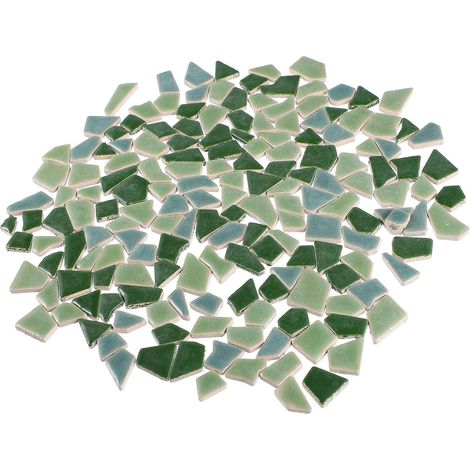 Pièces de Mosaïque en Vrac Céramique Vertes 200g Bords Réguliers et Solides pour Sol de Salle de Bain et Décoration Intérieure Créative (1/5)
