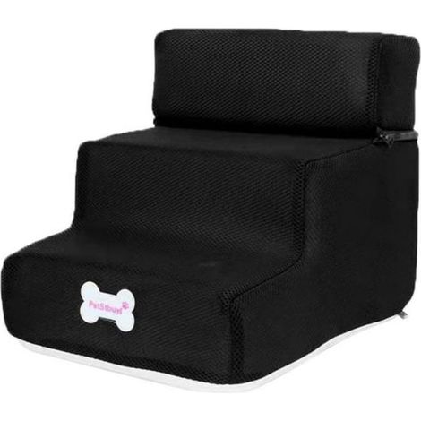 Funda plegable para escalera de 3 peldaños, antideslizante, lavable, para perros pequeños, acceso al sofá cama. (1/5)