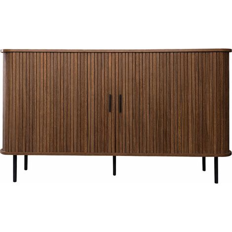 Sideboard aus geriffeltem Holz mit Schiebetüren 140cm SEMARANG