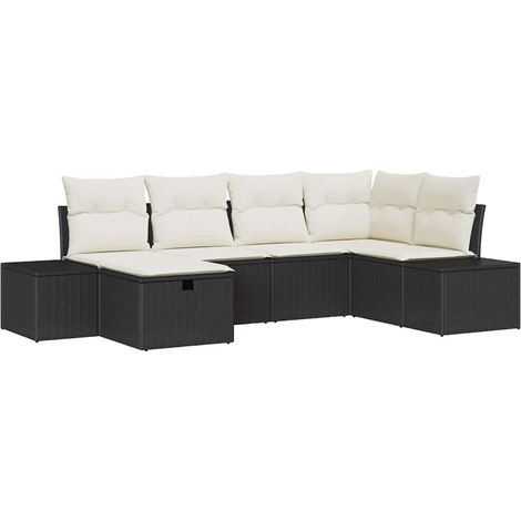 Maison Exclusive - Sofa Set mit Kissen 7 pcs Poly-Rattan