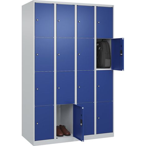 C+P, Vestiaire à 4 casiers Classic PLUS, 4 compartiments, gris