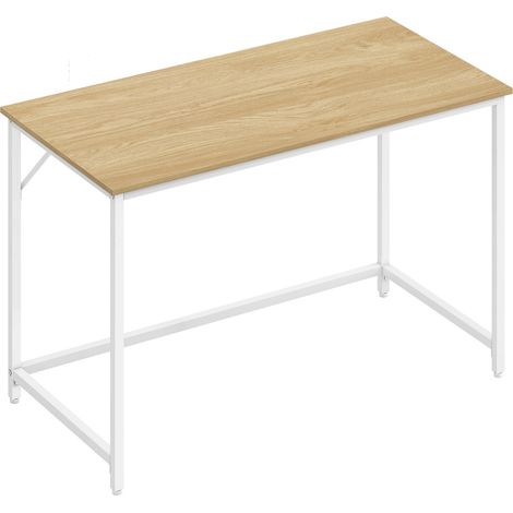 Vasagle – Bureau droit 120 x 60 x 75 cm – Panneau d’aggloméré et acier – Style industriel – Assemblage facile – Couleur chêne naturel (1/5)