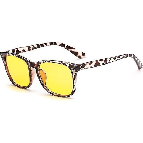 Blaulichtfilterbrille für Videospiele, UV-Filter, für Erwachsene und Kinder, Leopardengelb (1/4)