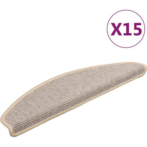 Maison Exclusive - Tappetini per scale 15 pz 65x21x4 cm Argento Semicircolari Grandi