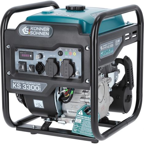 Könner & Söhnen Generatore Inverter KS 3300i, 3,3 kW, Silenzioso, Onda Sinusoidale Pura, Modalità ECO, Ideale per Campeggio, Fai-da-te e Dispositivi Elettronici Sensibili, USB Integrata (1/5)
