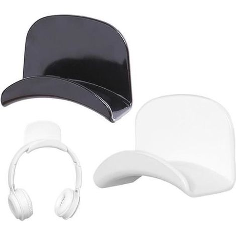 Lot de 2 supports pour écouteurs - Avec ruban adhésif puissant - Pour bureau, table, casque de jeu (1/4)