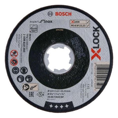 Bosch PRO Stainless Steel and Metal X-Lock Trennscheibe 115 x 1,6 x 22,23 mm - 2608619260 (1/3)