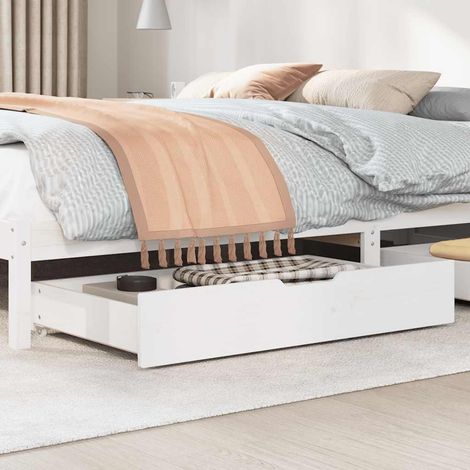 Tiroirs sous le lit 2 pcs blanc 95x55x17 cm bois de pin massif (1/5)