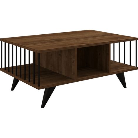 Couchtisch aus Holz "Bert" - 90 x 60 x 40 cm - Walnussholz