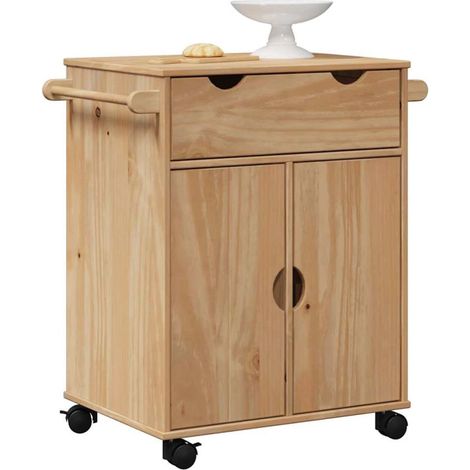 vidaXL Chariot de cuisine OTTA 59x45x80 cm bois massif de pin (1/5)