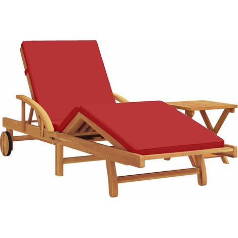 Maison Exclusive - Sonnenliege 2 pcs Rot Massivholz Akazie