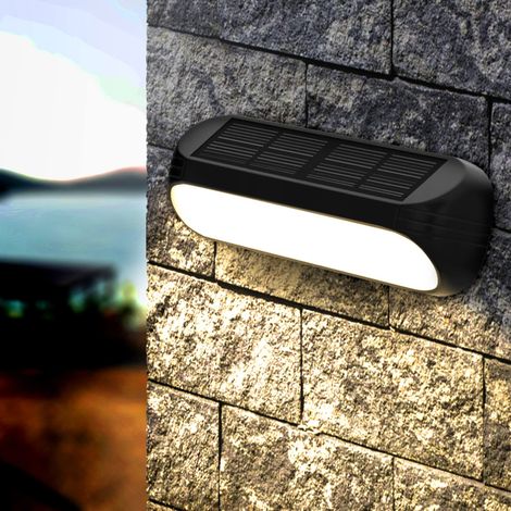 Lampe solaire pour extérieur, jardin, applique murale, avec lumière blanc chaud et changement de couleur, 1 pièce, étanche IP65, pour décoration extérieure, mur, escaliers, balcon, clôture (1/5)