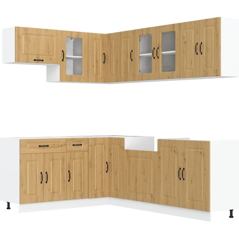 Maison Exclusive - 11dílná sada kuchyňských skříněk "Kalmar" dub artisan kompozit (1/5)