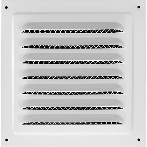 Grille d'aération carrée 20 x 20 cm pour salle de bain, cuisine et bureau avec moustiquaire (1/5)
