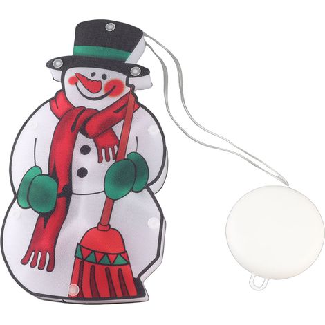 Ortviai Guirlande Lumineuse de Noël avec Ventouse – Modèle S2 Bonhomme de Neige, Blanc Chaud, pour Décoration Intérieure et Vitres