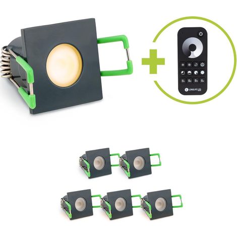 Einbaustrahler Mini Livorno eckig 3W 2700K IP65 - Farbe: anthrazit RAL 7016 - Anzahl: 6x (1/5)
