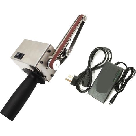 Polisseuse Ponceuse 130W électrique ponceuse à main Machine à bande ponçage meulage Machine de polissage bandes abrasives broyeur bricolage polissage bords de coupe(795 set) (1/5)