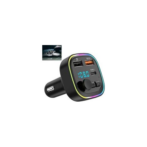 Bluetooth Voiture Transmetteur FM 5.3, Adaptateur Chargeur Allume-Cigare PD 36W & QC3.0 18W Émetteur Support Carte TF (1/5)