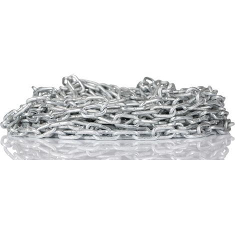 Chaîne de liaison, Acier Galvanisé, dia. 2.5mm, longueur 14mm, 37 kg de charge ( Prix pour Boîte de 10 Mètres )