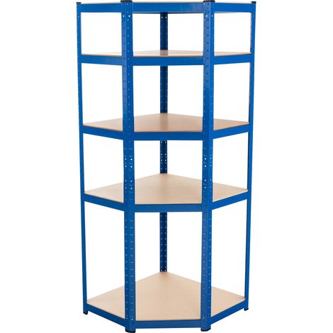 Étagère d’angle en métal et MDF bleu 180 x 70 cm charge 875 kg ETA10081 (1/4)