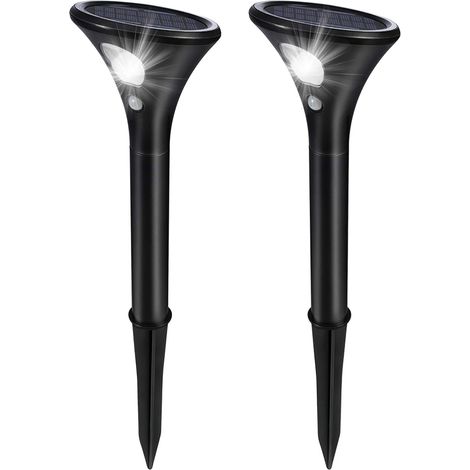 Lampe Solaire Extérieure, 2 Pack Éclairage Solaire Jardin avec Détecteur de Mouvement IP65 Étanche 2 Modes Luminaire Solaire pour Jardin, Cour, Extérieur, Chemin, Allée (1/5)
