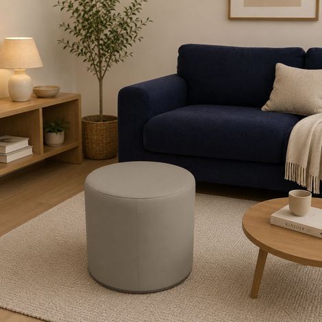 Dmora - Puf Abate, Sillón multiusos, Puf, Puf reposapiés, Made in Italy, 40x40 h42 cm, Tórtola (1/4)