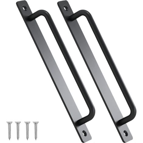 Set mit 2 Türgriffen aus Aluminiumlegierung – Schwarz, 240 mm (1/5)