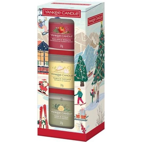 Conjunto de regalo Holiday Party con 3 candelas mini