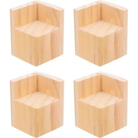 Rehausseurs de Pieds de Meubles Solide et Stables en Bois Carrés Lot de 4 pour Canapés et Tables à Domicile, pour Projets DIY et Personnes de Grosse Taille (1/5)