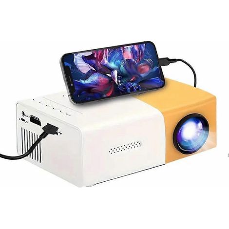 Mini-LED-Projektor HD 1080p 400 Lumen, Heimkino-Player, 320 x 240 LED-Mikroprojektor mit Fernbedienung, US-Stecker (1/5)