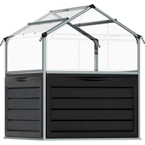 Palram – Mini serre surélevée en métal Plantino – Châssis acier galvanisé – Panneaux polycarbonate incassables – 118x118x147 cm (1/10)